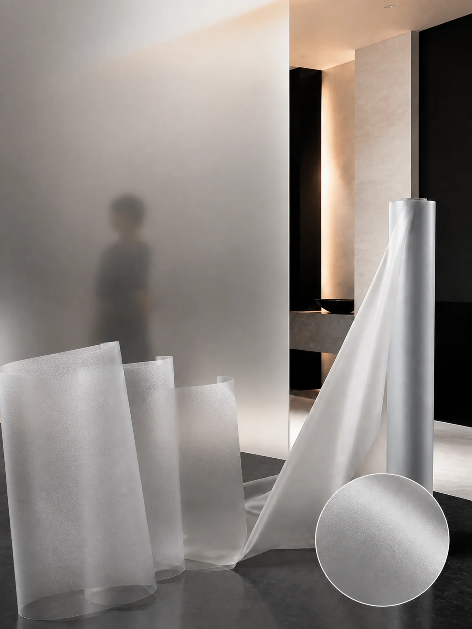 Translucent Frosted Embossed Film — Fine-grained neutral frost texture