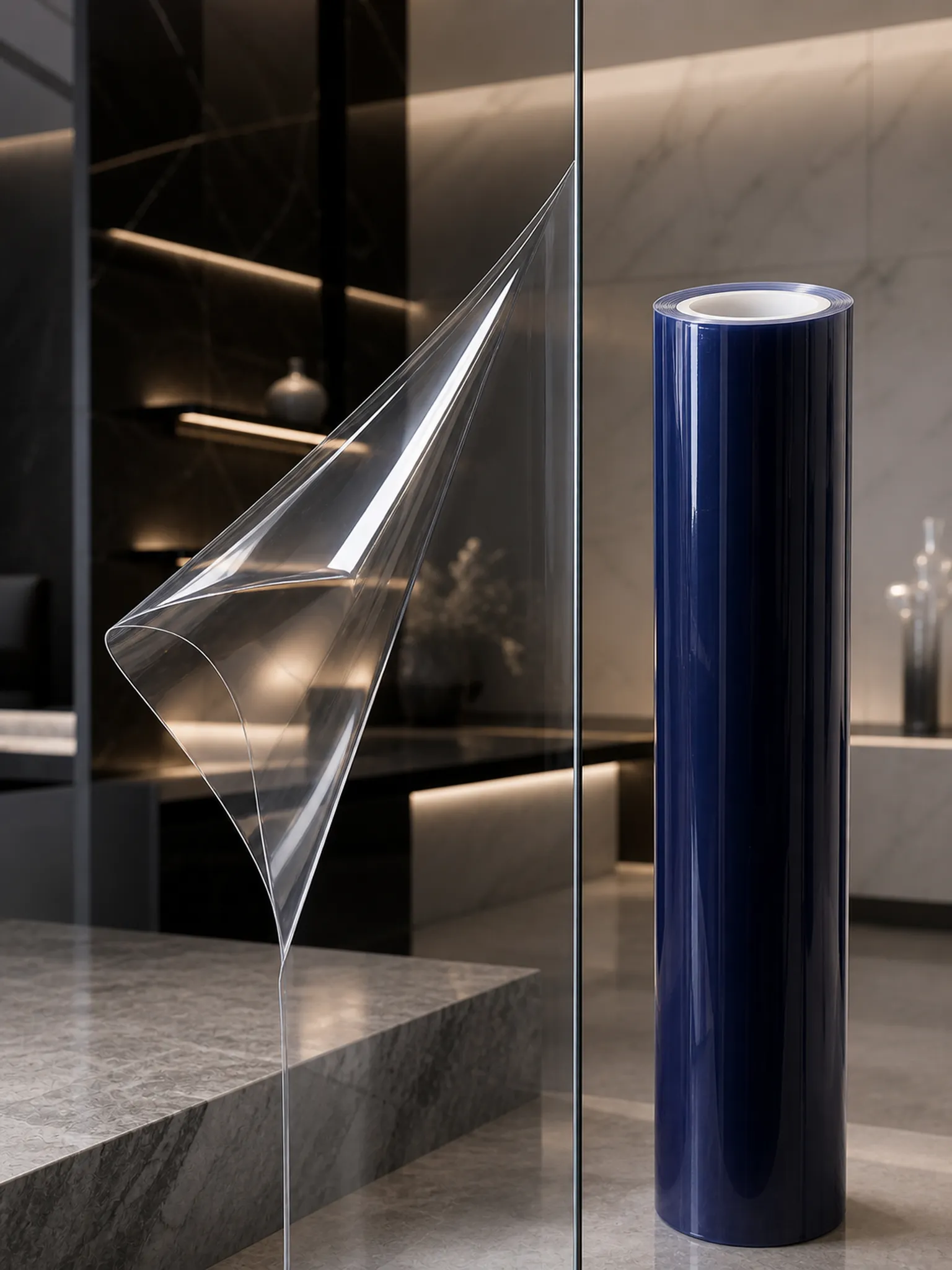 Static Cling PVC Film — Optically clear as a single lifted layer