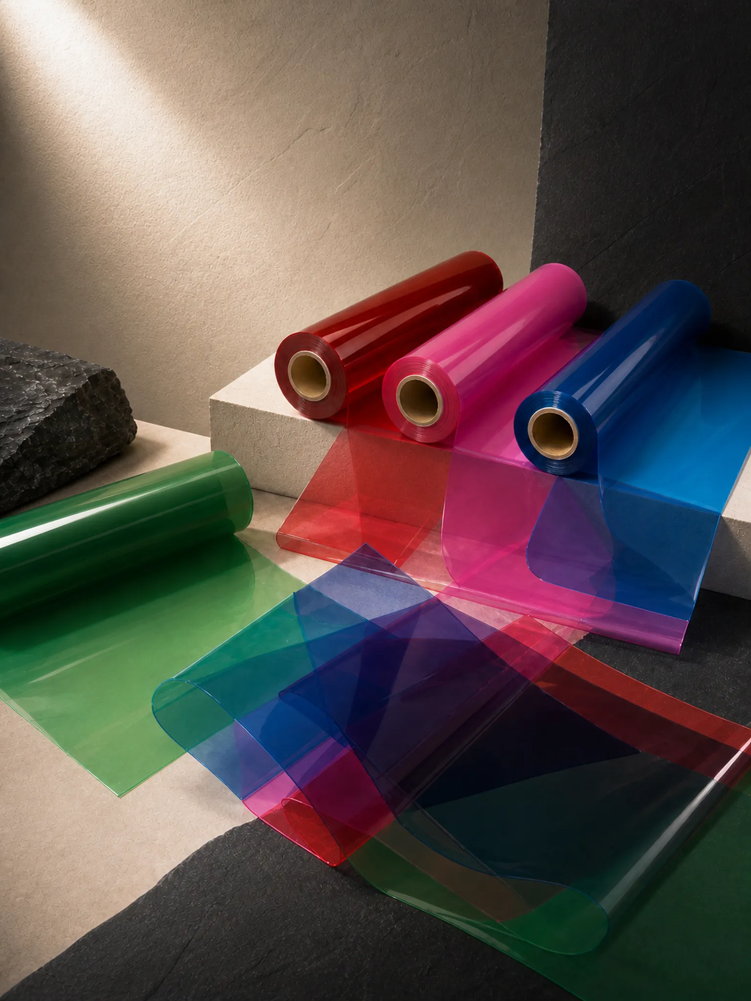 Colored Transparent PVC Film — Judged under the agreed light source