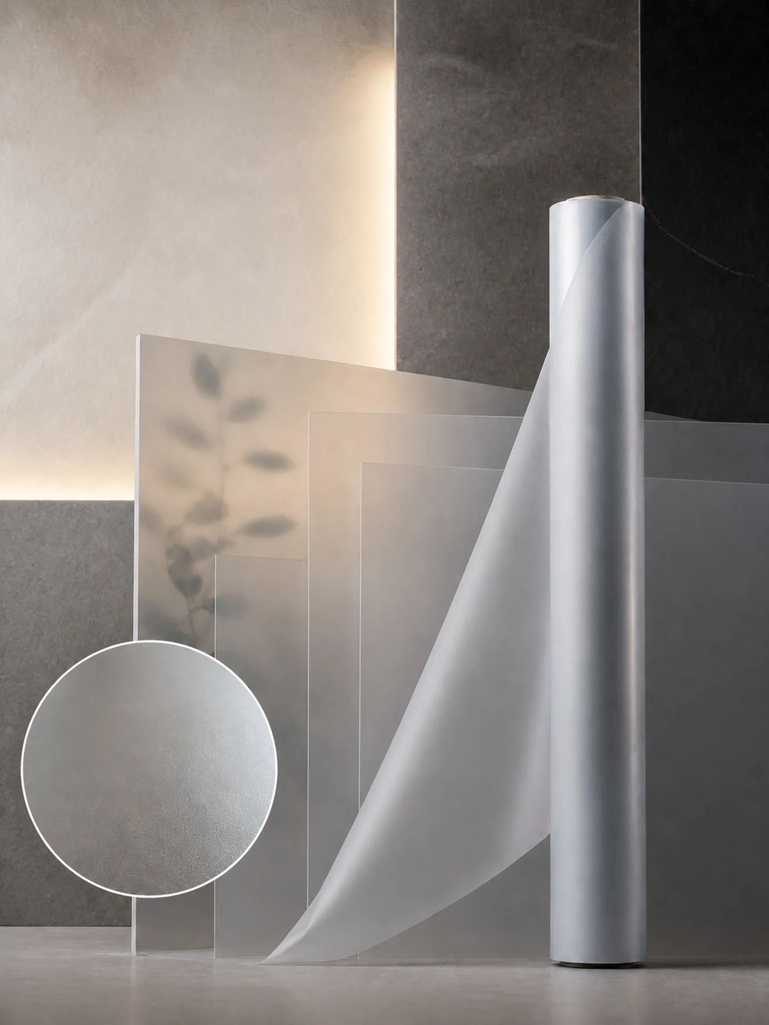 Translucent Frosted Embossed Film — Embossed face / processing face confirmed